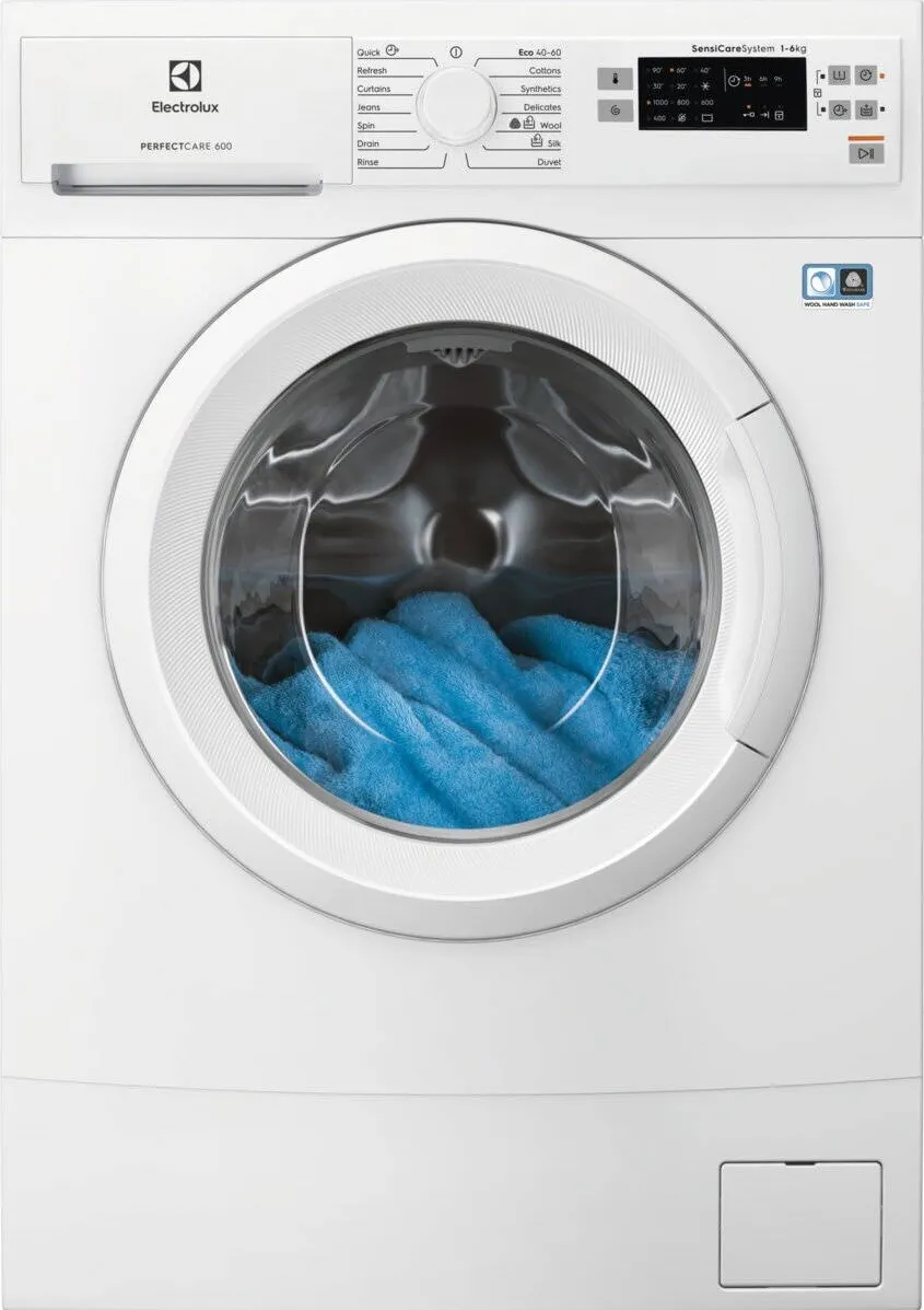 ELECTROLUX Masina de spalat rufe slim Electrolux EW6SN506W, 6 kg, 1000 rpm, Clasa D, Afisaj LED, Sensicare, Alb