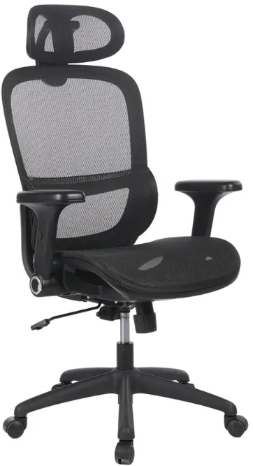 Office Products Scaun de birou, brate plastic, rotile, mesh textil, Office Products Dokos - negru