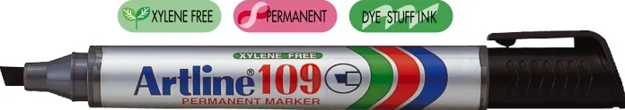 Artline Permanent marker Artline 109, corp plastic, varf tesit 2.0-5.0mm - negru