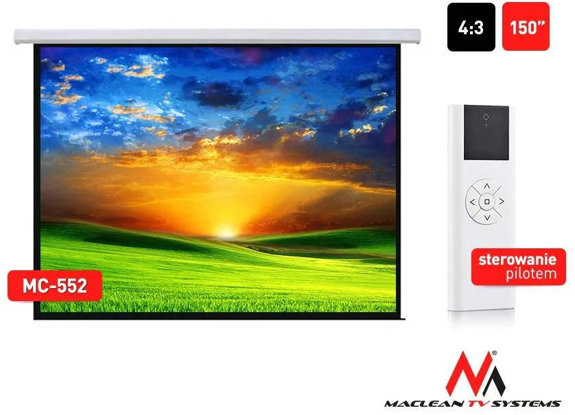 Ecran de proiectie MACLEAN MC-552 eletric 150 inches