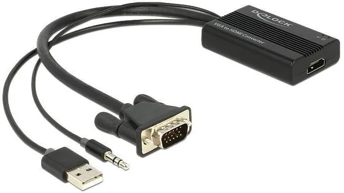Adaptor DELOCK VGA D-Sub15 +Audio -> HDMI A St/Bu