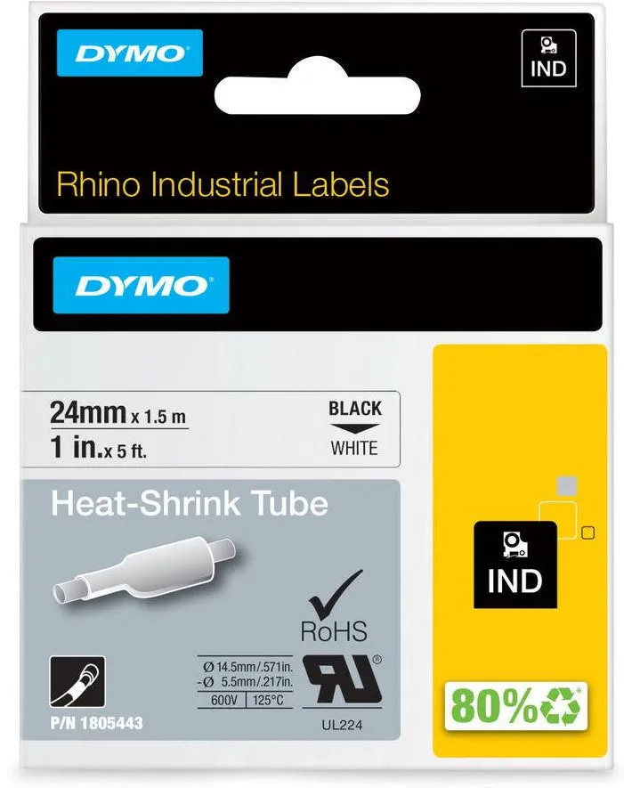 Consumabil Termic Dymo Rhino termo 24mmx1.5m Negru->Alb