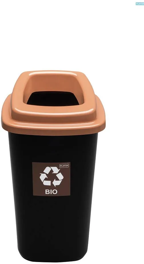 Plafor Cos plastic reciclare selectiva, capacitate 45l, PLAFOR Sort - negru cu capac maro - bio