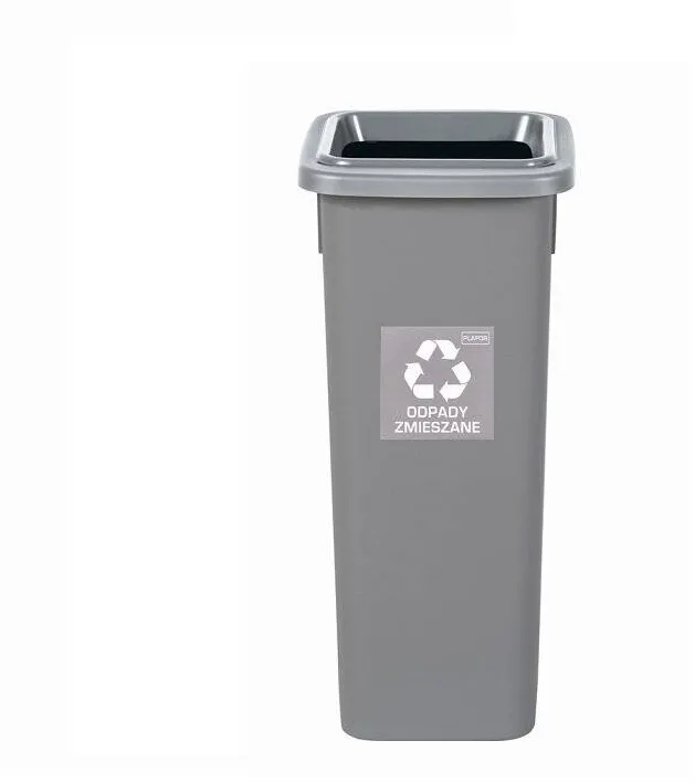 Plafor Cos plastic reciclare selectiva, capacitate 53l, PLAFOR Fit - gri cu capac gri - altele