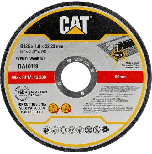 CAT Set de 10 discuri abrazive plate CAT DA10119, pentru taiere metal si inox