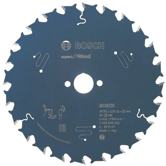 BOSCH Expert for Wood - Panza fierastrau circular, lemn, 165x20x1.6 mm, 24 dinti