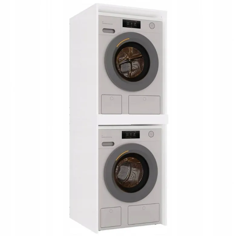 TOP E SHOP POLA TWIN WHITE WASHING MACHINE AND DRYER CABINET