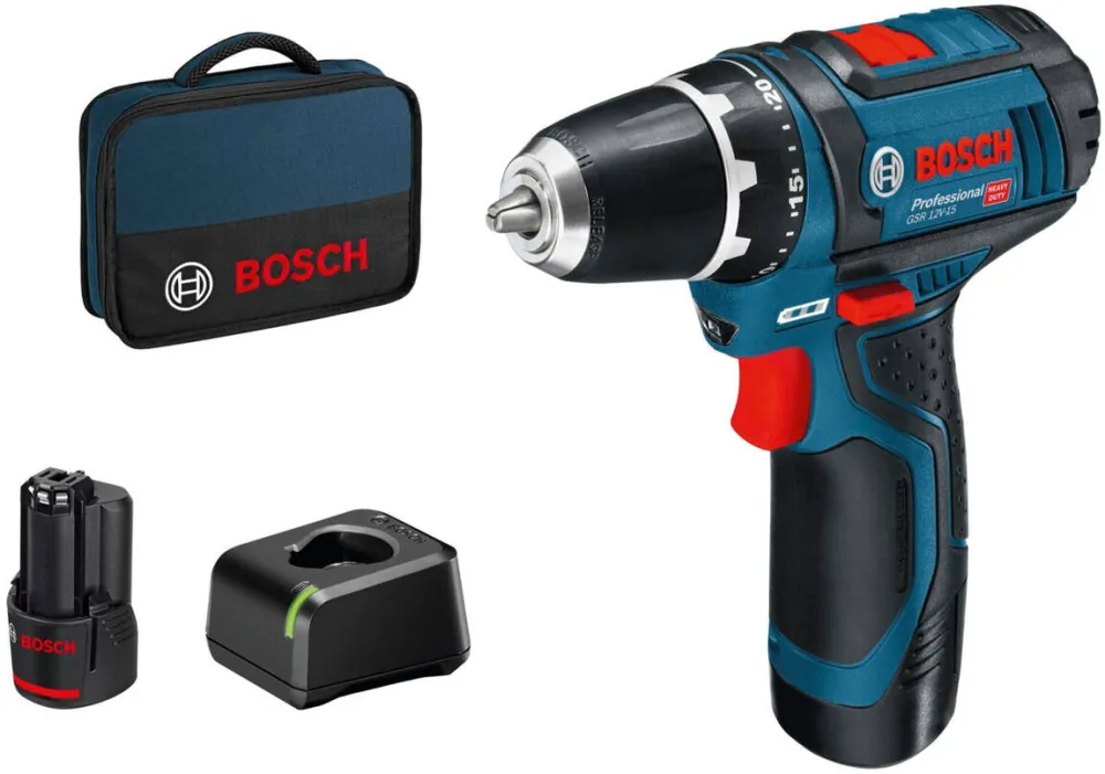 BOSCH GSR 12V-15 Promo Pack Bormasina cu Acumulator