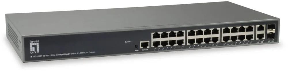 Switch Level One 24x GE GEL-2681 2xGSFP 19"