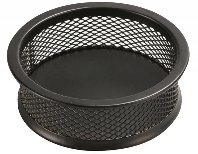 Q-CONNECT Suport metalic Mesh, pentru agrafe, forma rotunda - D90mm, H32mm, Q-Connect - negru