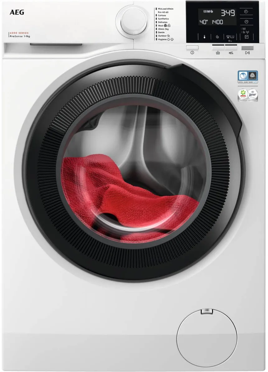 AEG Masina de spalat rufe AEG LFR61944BE, 9 Kg, 1400 rpm, Clasa A, ProSense, Motor EcoInverter, Alb