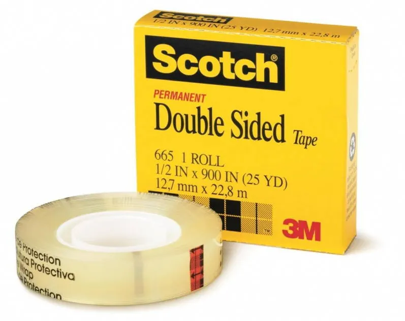 3M-Scotch Banda dublu adeziva transparenta, 12mm x 22.8m, 3M - SCOTCH