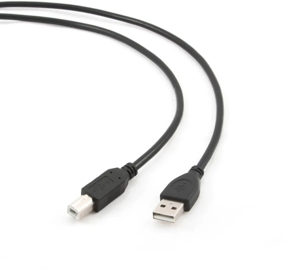 Cablu Gembird imprimanta, USB 2.0 (T) la USB 2.0 Type-B (T), 1.8m, conectori auriti, black