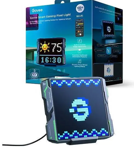 Govee Govee Gaming Pixel Light | Panel LED | 185*150*35mm, 1024 diod LED, 2.4GHz Wi-Fi + Bluetooth