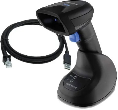 Scanner cod de bare Datalogic QBT2500, 2D, USB, BT, baza, negru