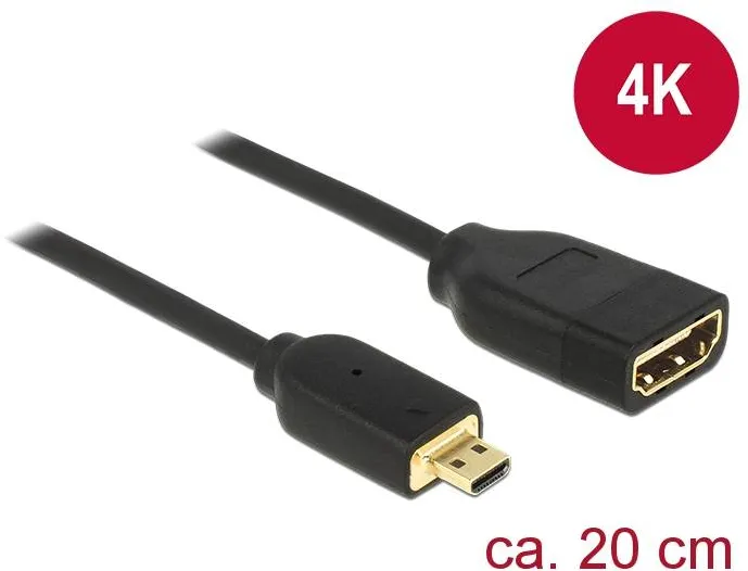 DELOCK Delock Cable High Speed HDMI with Ethernet - HDMI micro D male > HDMI A female