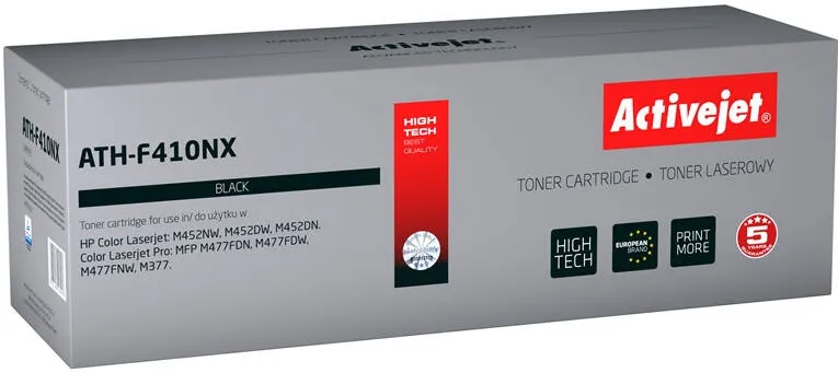 Toner imprimanta ACTIVEJET COMPATIBIL ATH-F410NX for HP printer; HP 410X CF410X replacement; Supreme; 6500 pages; black