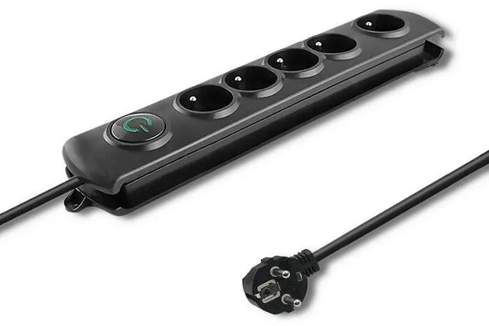 QOLTEC Prelungitor 5 prize 3m Black