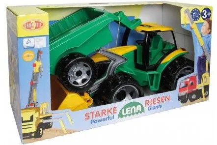 Masinuta cu telecomanda Lena Tractor cu cupa si remorca 90 cm