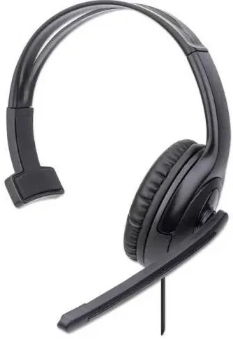 Casti cu microfon MANHATTAN 180498 mono USB-A negru