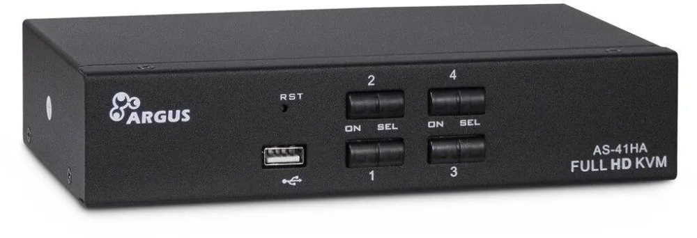 Switch KVM Argus Switch KVM HDMI, Inter-tech, Otel, Negru, 201x110x41 mm