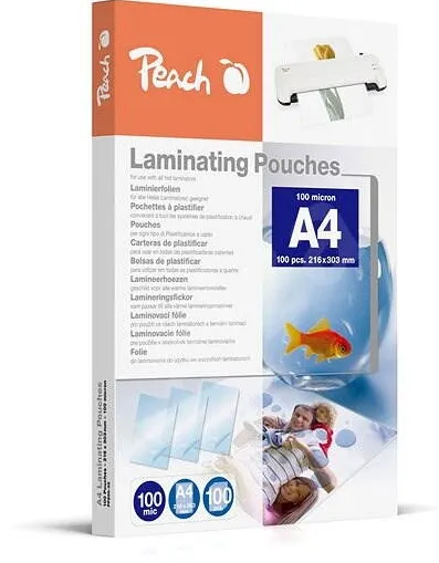 Peach laminating foil 100mic DINA4 100 pcs.