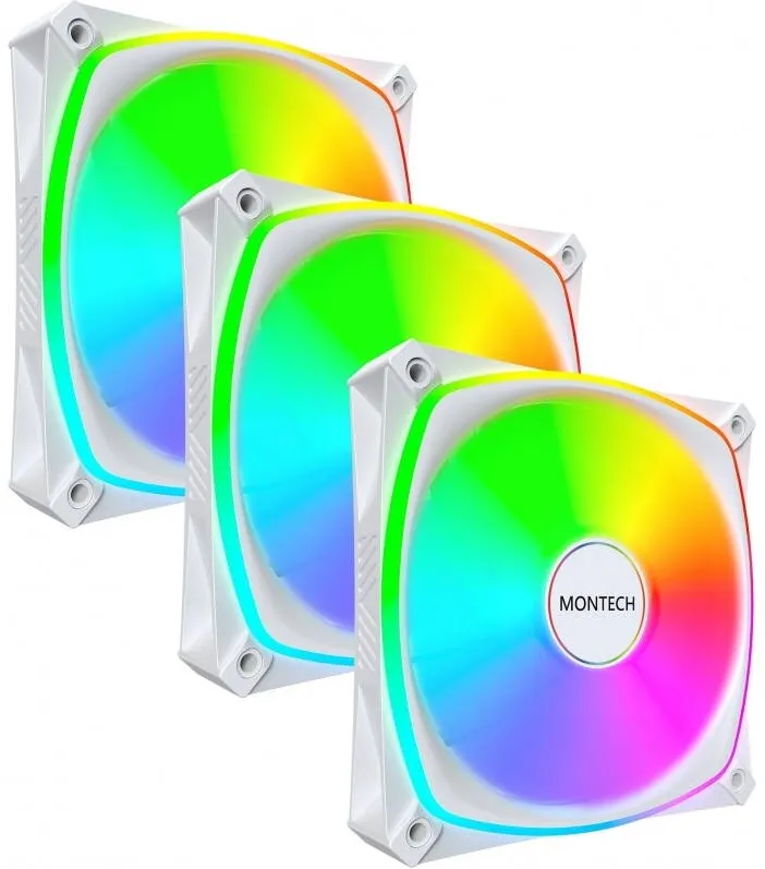 Montech Ventilator PC 120mm Montech RX120 Pro alb set 3 in 1