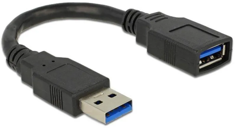 DELOCK Cablu USB 3.0 F - USB 3.0 M, 0.15m, negru