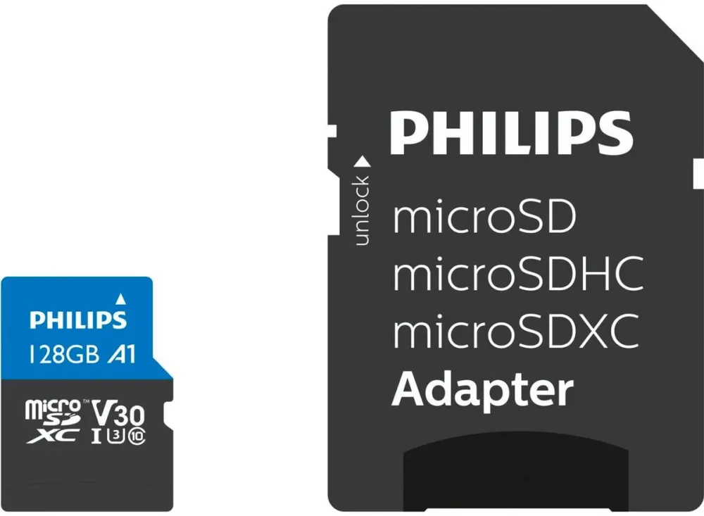 Card de Memorie Philips MicroSDXC 128GB Class 10 UHS-I U3 incl. Adapter
