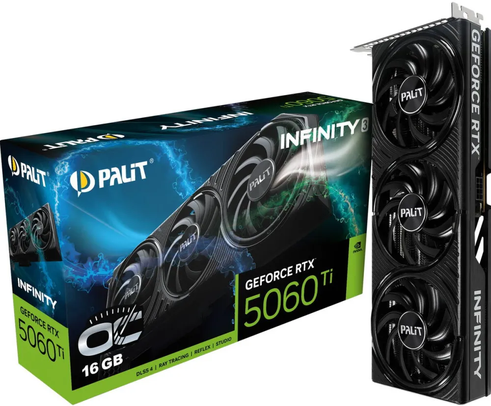 Placa Video Palit GeForce RTX 5060 Ti Infinity 3 OC 16GB DLSS 4