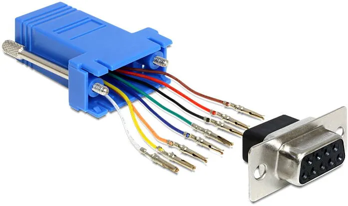 Adaptor DELOCK D-Sub9 -> RJ45 Bu/Bu trusa de montare