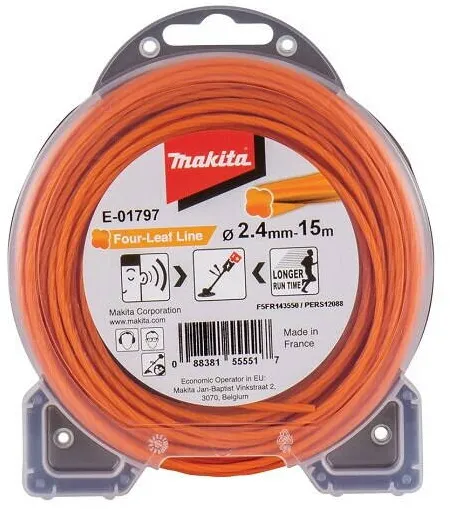 Makita Fir de taiere a trifoiului din nailon, Makita, diametru 2,4 mm, lungime 15 m, pentru masini de tuns