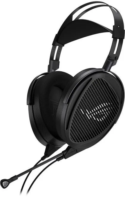 Casti Over-Head Asus Gaming cu fir ROG KITHARA, Planar Magnetic Driver HIFIMAN 100mm, MEMS, 2 seturi de Pad-uri: Velour / Leatherette, Jack 3.5mm / 6.3mm / 4.4mm, PC, Mac, PS 4/5, Switch, Xbox One, Android, iOS, 309gr., Negru