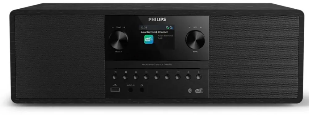 Mini-Sistem Audio Philips Microsistem audio TAM6500/10, 50W, Bluetooth 6.0, Auracast, Radio FM/DAB+, CD, USB, Negru