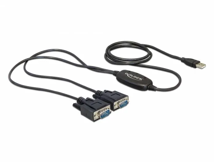 Adaptor DELOCK USB 2.0 Tip-A > 2 x interfata seriala DB9 RS-232