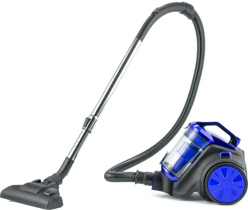 Aspirator DAEWOO fara sac RCC-120B-1, putere 800 W, recipient colectare praf 1.5 litri, tub telescopic metal, putere de aspirare 140 W, aspiratie ciclonica, perie standard + 2 perii mici, lungime cablu 5 metri, albastru