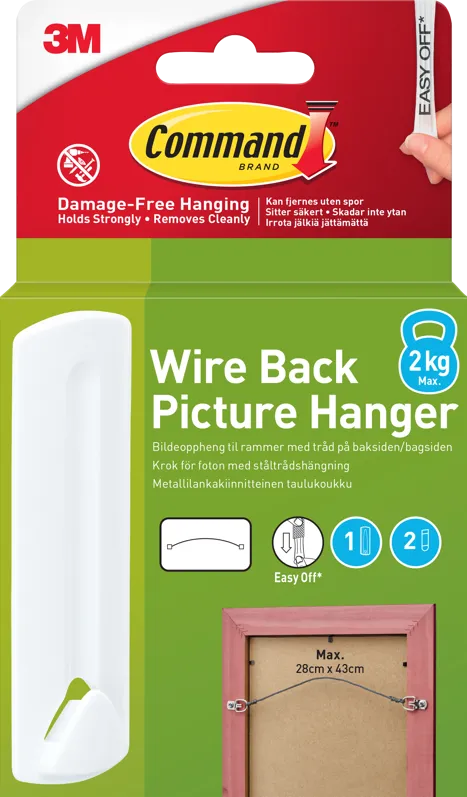 Rama foto 3M 3M Command Wire 1 Hook+2 Strips