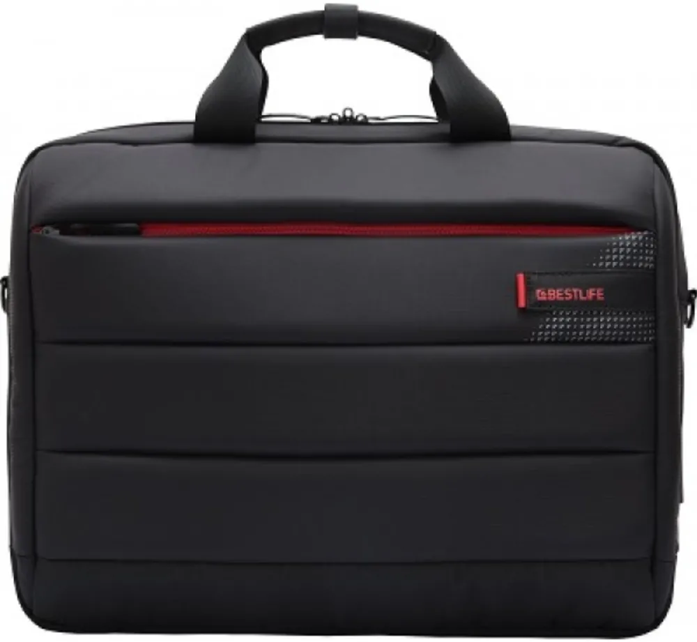 BestLife Geanta CPlus, 33x41x9cm, compartiment tableta si laptop 15.6 inch, negru/rosu