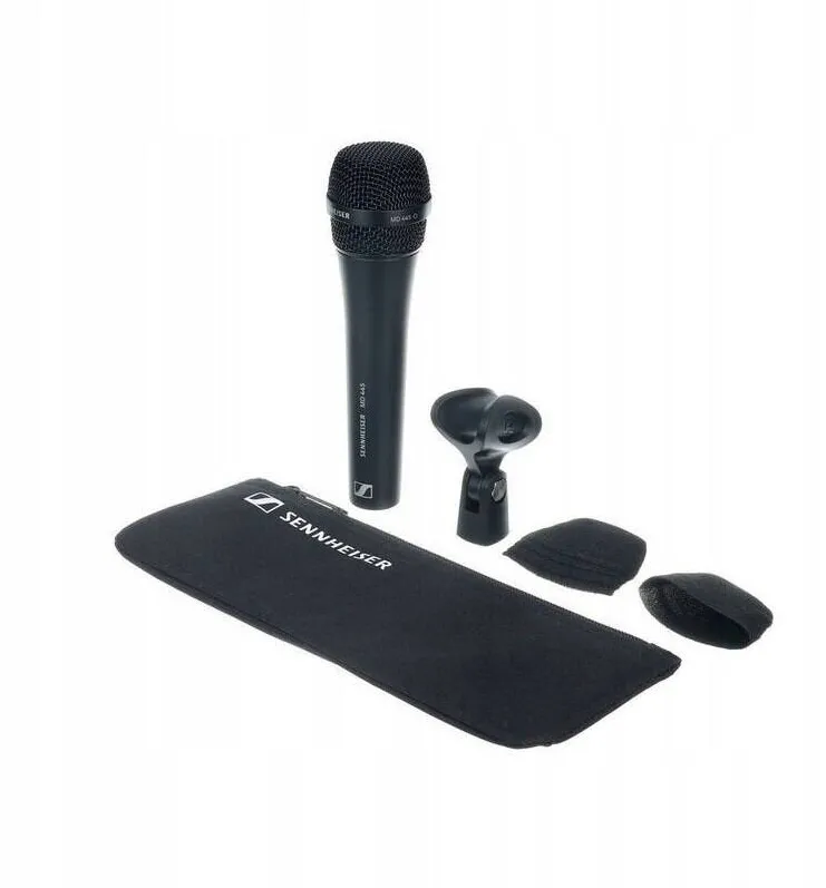 Microfon Sennheiser Microfon dinamic Sennheiser MD 445, superkardioidal, negru, set cu etui si suport