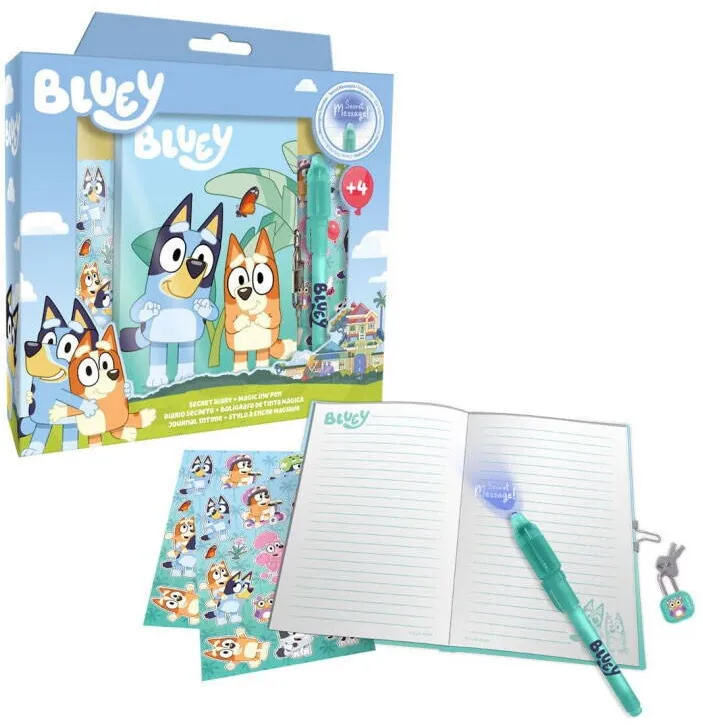 Jucarie Educationala Kids Euroswan Set jurnal Bluey + stilou magic
