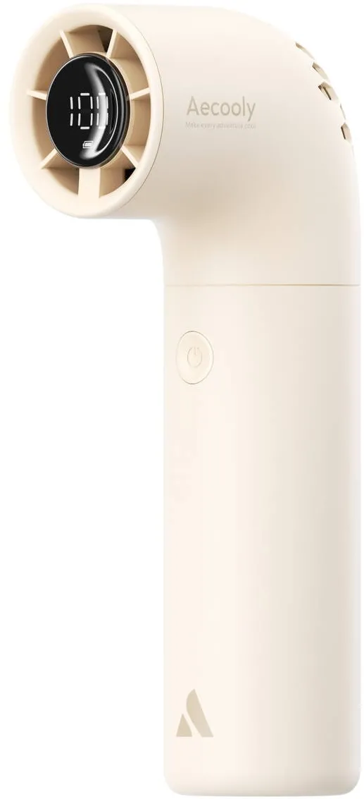 AECOOLY Ventilator portabil de mana Aero, 4 viteze, bej, 2000mAh, compact