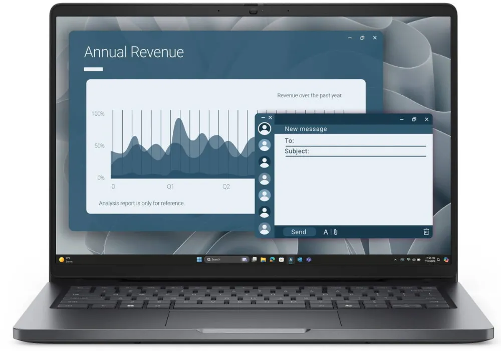 Laptop Dell Laptop DELL Pro PC14255, AMD Ryzen 5 PRO 230, 16 GB, 512 GB SSD, 35,6 cm (14"), Full HD+, Negru