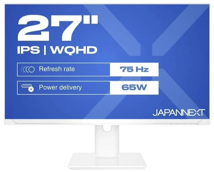 Monitor JAPANNEXT IPS LED 27" JN-IPS270WQHD75F-C65W-HSP-W, WQHD 2560 x 1440, HDMI, DisplayPort Alb