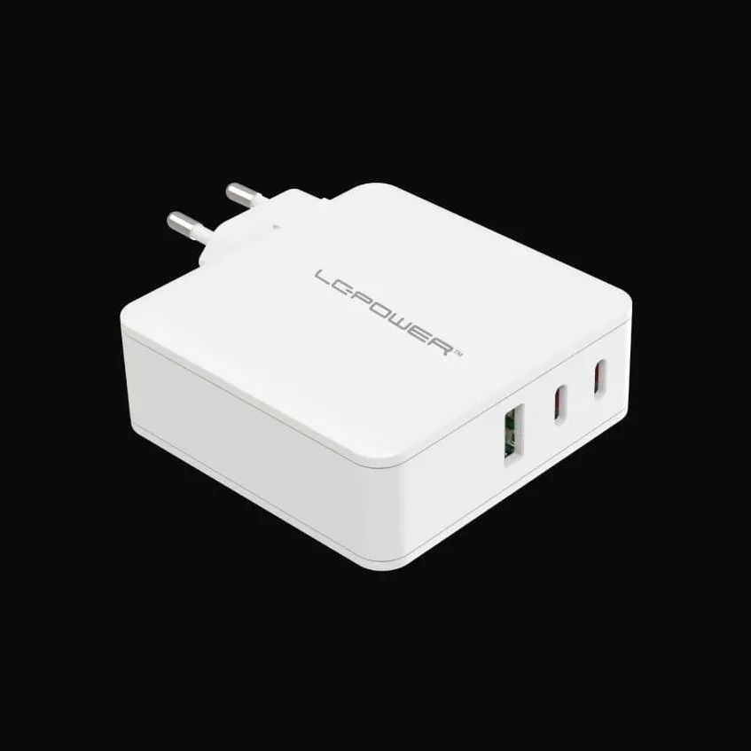 LC-Power Incarcator LC Power LC-GAN-100, 1xUSB-A, 2xUSB-C, 100W, Alb