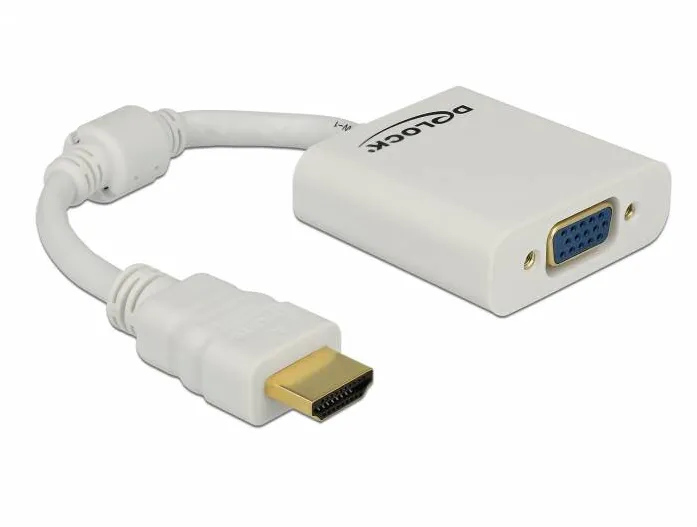 Adaptor DELOCK 65346, HDMI-A tata > VGA mama alb