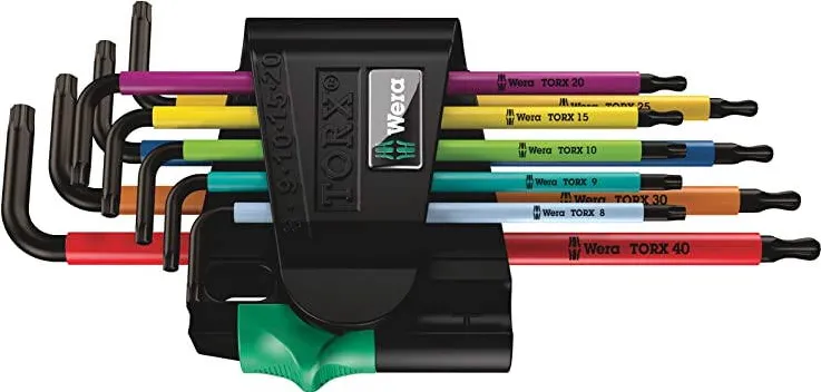 WERA 967/9 TX BO Multicolour 1 L-Key Set for TORX, BlackLaser