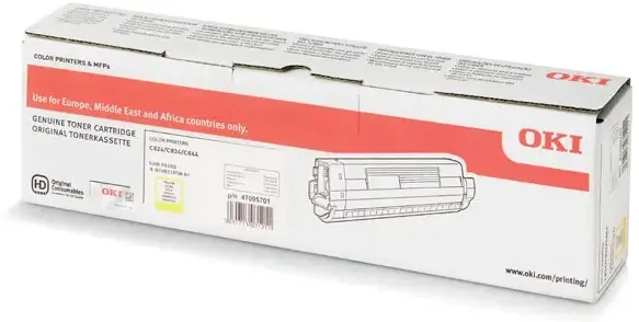 Toner imprimanta OKI Yellow 5000 pgs C824/834/844