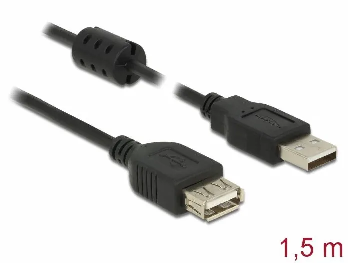 Adaptor DELOCK USB 2.0 Type-A male > USB 2.0 Type-A female 1.5 m black