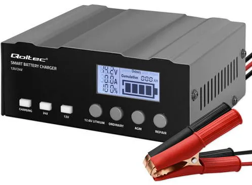 QOLTEC Microprocessor charger 12V 12.6V 24V LCD