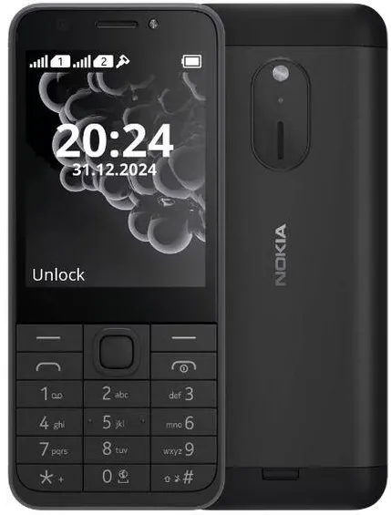 Telefon Mobil NOKIA 230 (2024), Dual SIM, display 2.8", spate metalic, 1450 mAh, USB Type-C, Negru